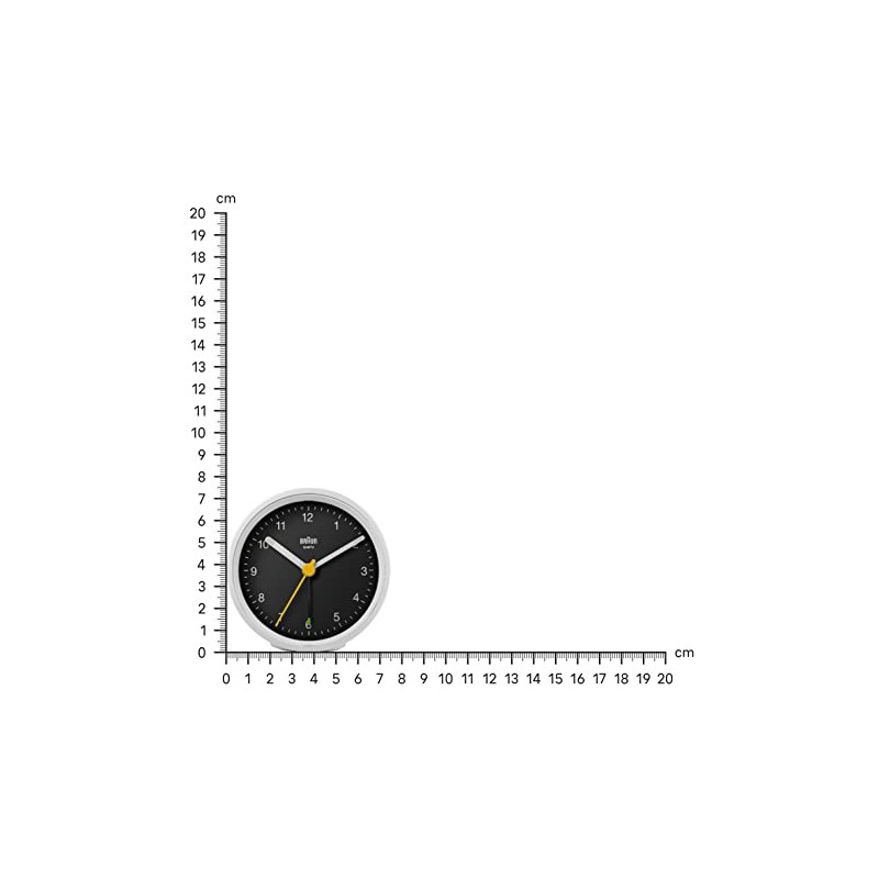 Braun BC12WB Classic Analogue Alarm Clock with Snooze Function and