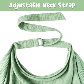 KAMHBE Nursing Cover Muslin Nursing Cover for Babies Breastfeeding Cover Cotton Nursing Scarf Breastfeeding Cover Breathable and Lightweight for On the Go Privacy Screen (Green)
