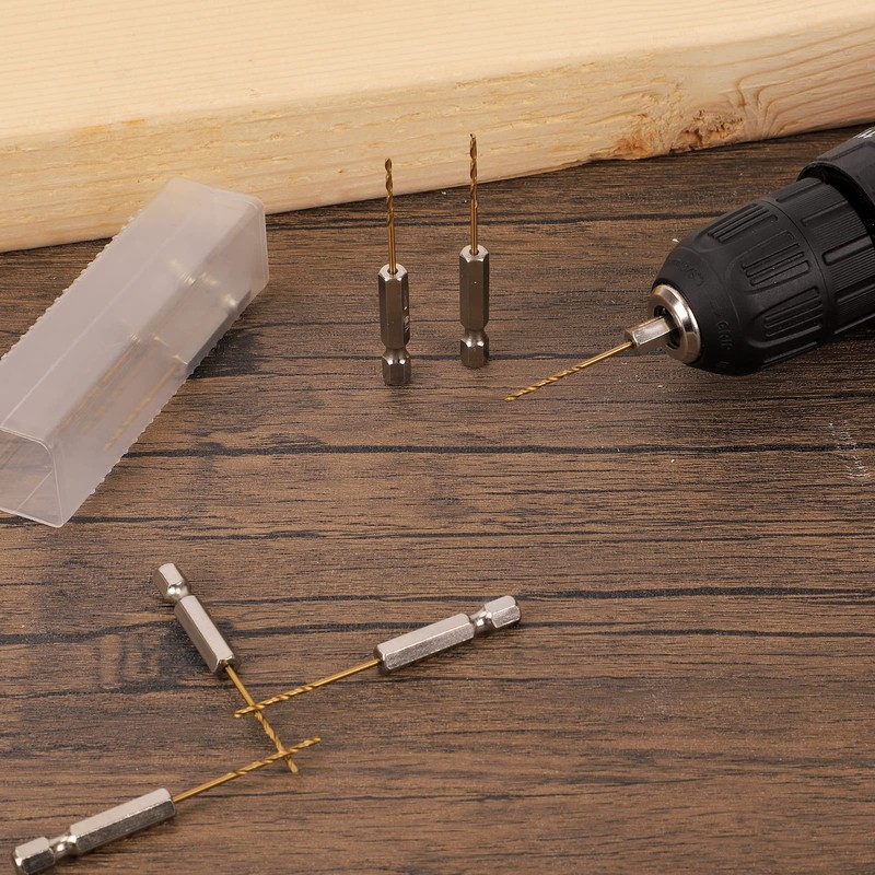 COMOWARE Titanium Twist Drill Bit Set - 10 Pcs 1/16"