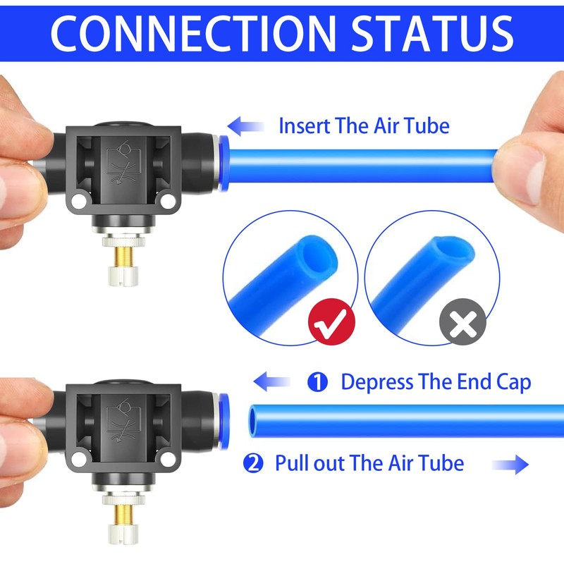 HERKINDNESS Air Flow Control Valve, Pack of 6 Pneumatic Air