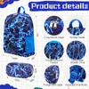 Redbaker 6 Pcs Kids Luggage Set, 17 Inch, Blue Lightning