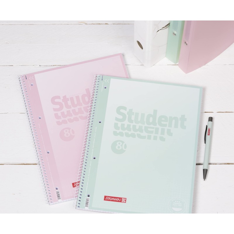 BRUNNEN College Notepad Premium Student "Pastel" A4 Pastel Colours