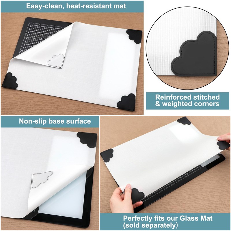 Non-Stick Craft Mat; Heat Resistant Media Surface Mat with Weighted