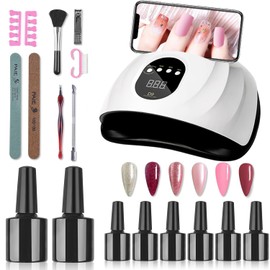 Kit Manicura Uñas Semipermanente, Lampara Para Uñas Uv/Led Kit de Uñas Gel Esmalte de Uñas Para Manicura/Pedicure Nail Art Hogar el Salón (Kit Lámpara Para Uñas)