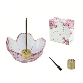 Tocarefor Incense Stick Holder, Cute, Stylish, Transparent Cherry Blossom Flower Shape, 9 Hole Inserts, Buddhist Altar Supplies, Mini Buddhist Altar, Stylish, Incense Burner, Tea Ceremony, Yoga