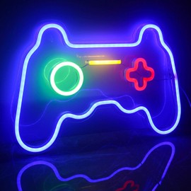 ineonlife LED Gamer Neon Sign, Gaming Room Wall Decor for Boys Teen Bedroom Decorations, Game Room Accessories and Decor Birthday Gifts (16''x 11'' / USB Powered)