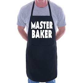 Print4U Master Baker Novelty Cooking Funny Unisex Apron Black
