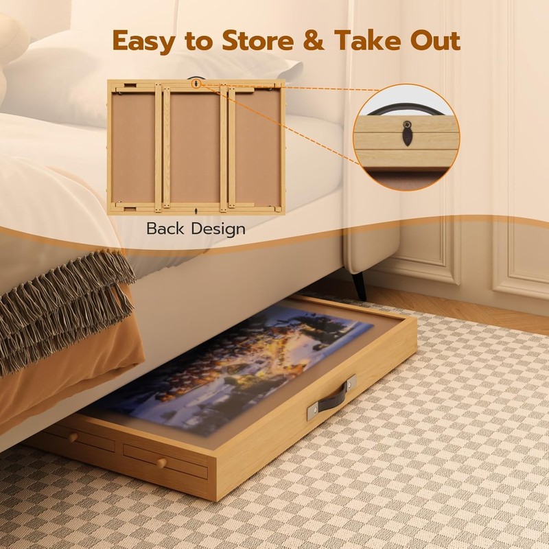 UPVERCY 24.8" H Tall Puzzle Table with 6 Drawers, 1000