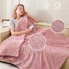 Dowin Pink Heated Blanket Electric Throw Waffle Fleece Heating Warming