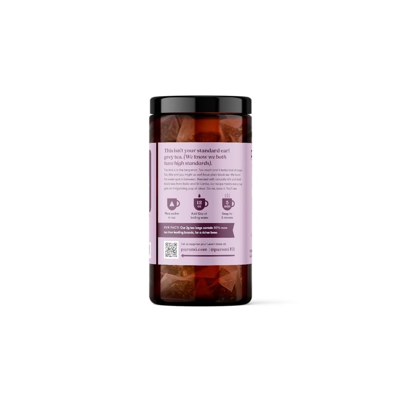 Paromi Earl Grey té negro orgánico, tarro de firma, 15