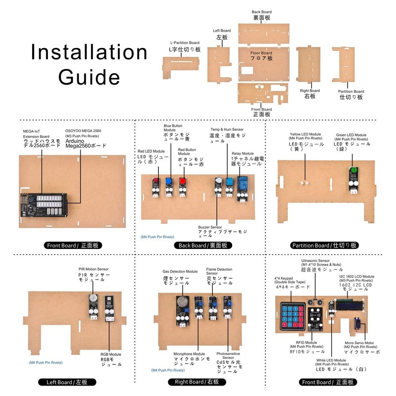 OSOYOO MEGA2560 IoT Learning Smart Home Kit for Arduino |