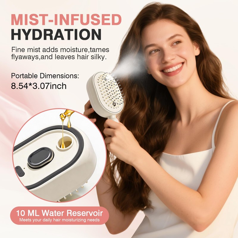 Electric Spray Air Cushion Massage Comb, 3-in-1 Electric Spray Hair