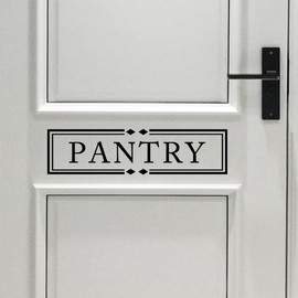 Pantry Decal Pantry Room Vinyl Sign Door Decal Wall Stickers Vinyl Decal Pantry Stickers 15.5x4 inch (Black)