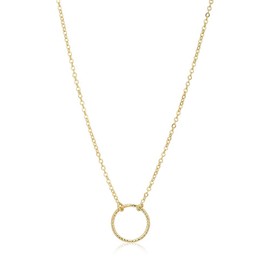 Vanbelle 18K Gold Plated Jewelry Textured Cricle Pendant Necklace for Women