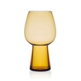 Mikasa Phoebe Goblet Beer Beverage Glass, Set of 4, Amber