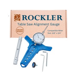 Rockler Table Saw Alignment Gauge - Precision Dial Indicator Table Saw for Parallelism & Safe Cuts – Adjustable Fit Miter Fence Gauge w/Aluminum Miter Bar, Hex Key – Woodworking Tools