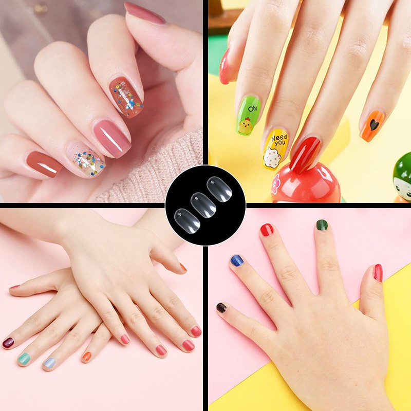 600 PCS Children False Nails, 10 Sizes Clear False Nails