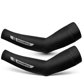 ROCKBROS Arm Cover, Men's, Cool Feeling, Arm Sleeve, Anti-Slip, UV Protection, Arm Cover, Sweat Absorbent, Quick Drying, Sunscreen, Cycle, Fishing, Sports, Summer, Lightweight, Both Arms/Set, Black #1