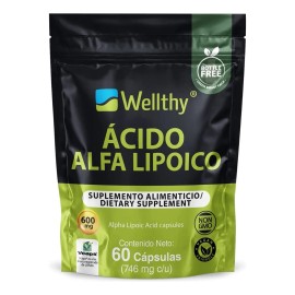 Wellthy Ácido Alfa Lipoico Con Curcuma 600mg 60caps Sabor Neutro