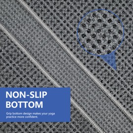 Vnoss Hot Yoga Towel - Microfiber Non Slip Yoga Mat Towel with Grip Dot Sweat Absorbent Towel for Hot Yoga, Pilates and Fitness 72" x 24", Grey