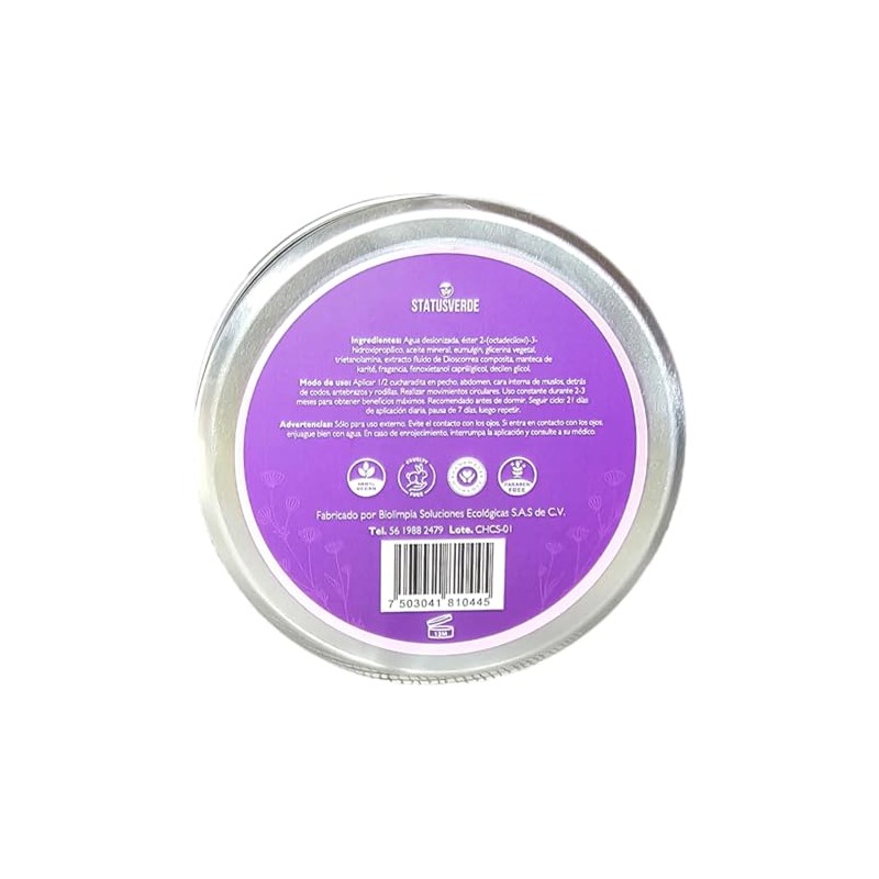 Crema Corporal Camote Silvestre Alivio Menopausia Síndrome Premenstrual Cuidado Hormonal