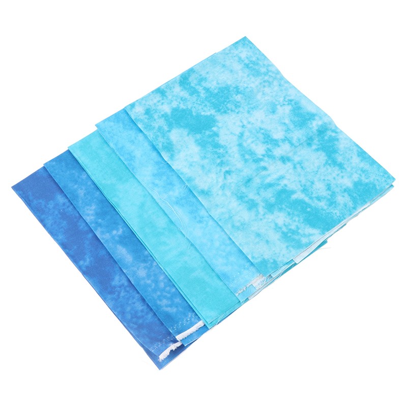 5Pcs Cotton Quilting Fabric Smudge Dyed 19.7in Long 17.7in Wide