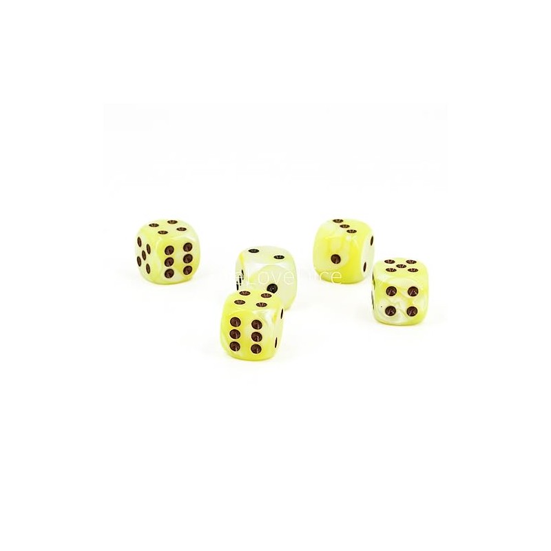 WeLoveBeads W6 Cube (16 mm) in Neon Green/Black Dots -