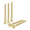 sourcing map Wood Screws M4 x 60mm Slotted Round Head