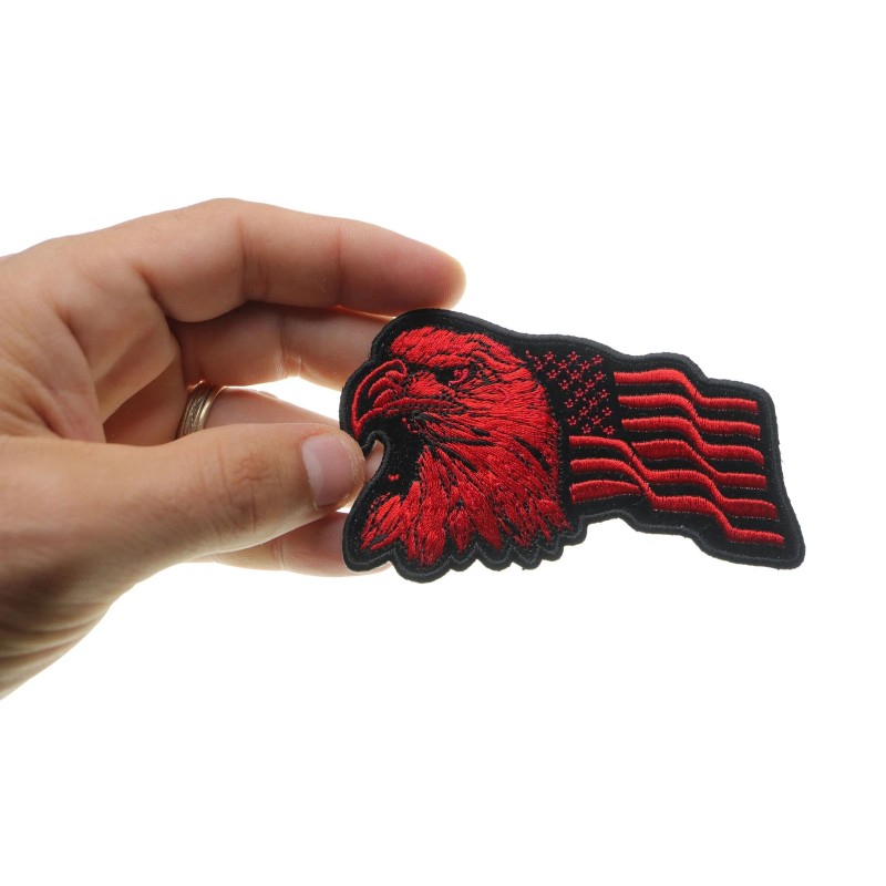 Ivamis Eagle US Flag Facing Left Patriotic Iron on Patch