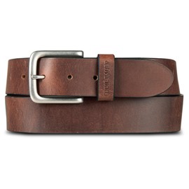 Eddie Bauer Men Casual Belt with Metal Buckle, Bridle Leather-Brown, M