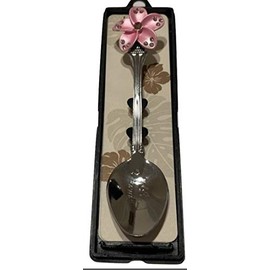 HAWAII Collectible Mini Spoon: Island Design (Plumeria Pink 5" L)