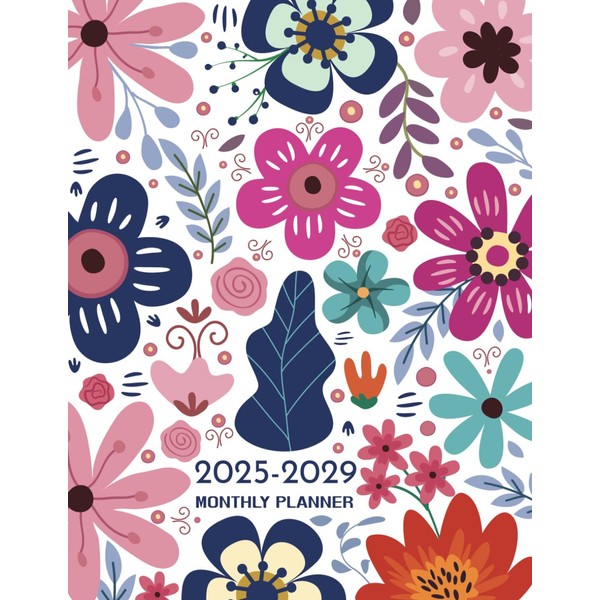 2025-2029 Monthly Planner: Two Pages Month Five-year Calendar Schedule Organizer