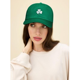 GUMMAUC St Patricks Day Hat Green Shamrock Hat Embroidered Men Women, Adjustable Fit for Irish Gifts Clover Accessories