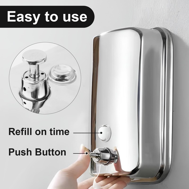 Heavy Duty Soap Dispenser Wall Mount Stainless Steel Soap Dispenser