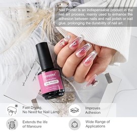 JODSONE JODSONE 4 Bottles of 15ML Nail Primer Base Coat Top Coat and Builder Gel Which Helps Better Fit the Gel Polish