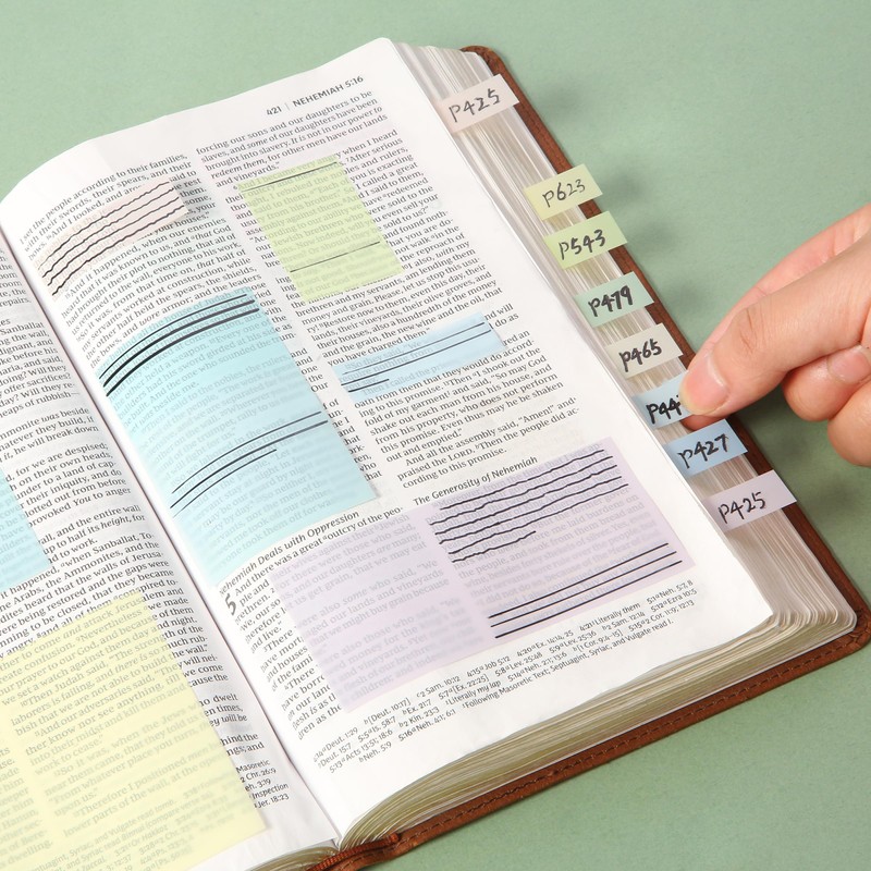 Mr. Pen- Transparent Sticky Note Set, 1650 Sheets, Pastel Colors,