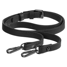 sourcing map Purse Strap, Crossbody Strap Leather Adjustable Replacement Shoulder Strap for Women's Crossbody Handbags Bag, 0.6" Wide, 41-51" Long (Black)