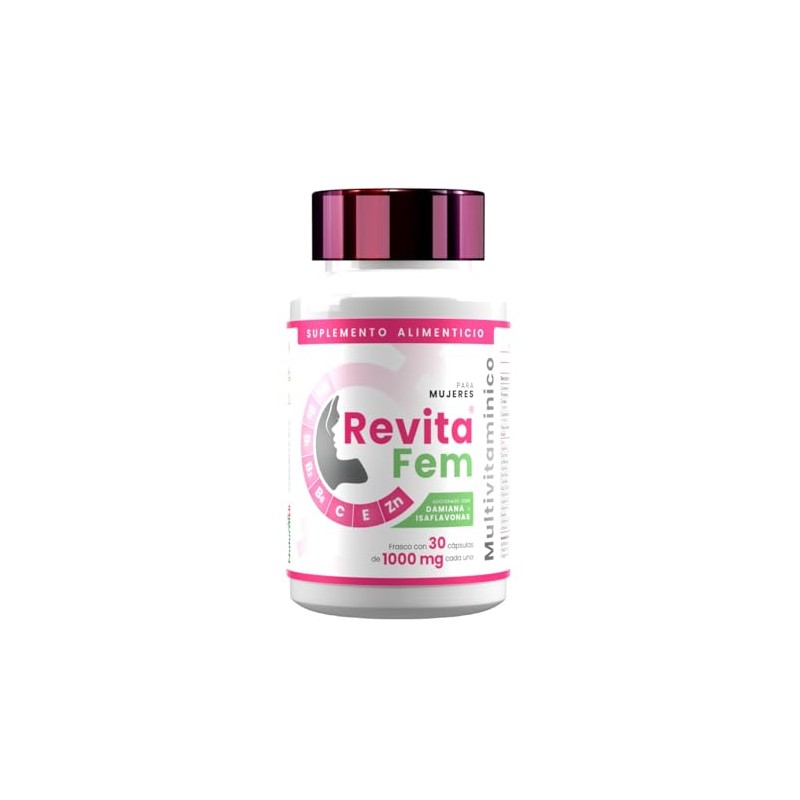 Revitafem Multivitamínico Mujeres 30caps 500mg Fórmula Natural Isoflavonas Damiana Vitaminas