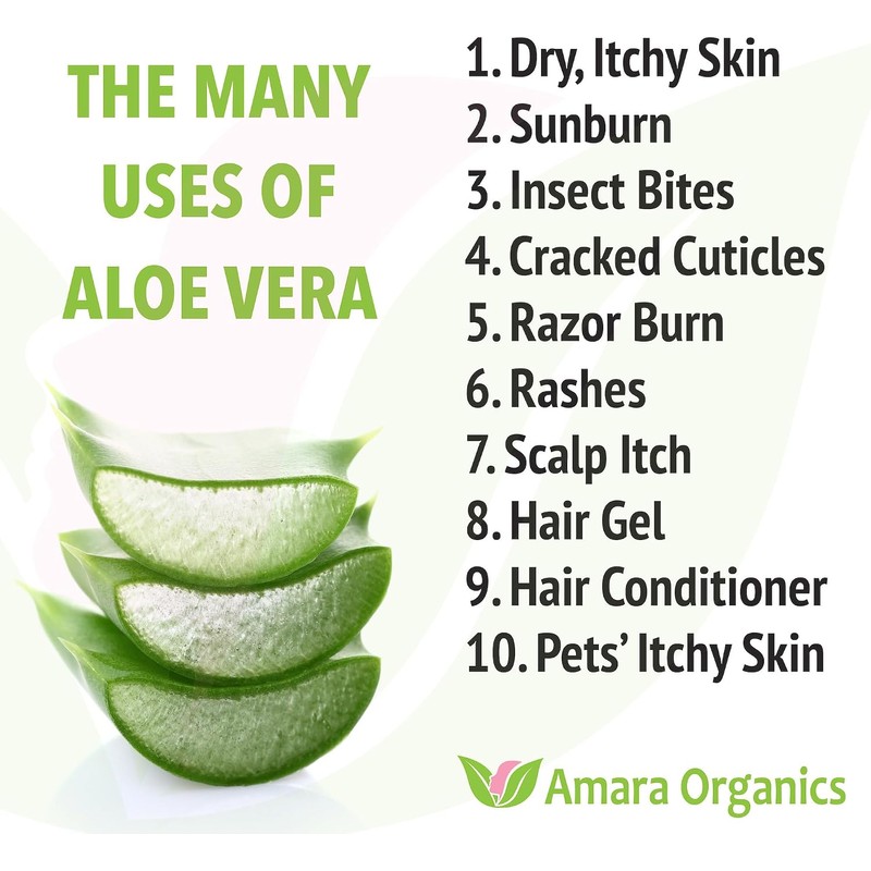 Amara Organics Aloe Vera Gel from Organic Cold Pressed Aloe,