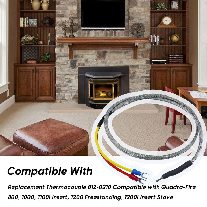 Thermocouple Compatible with Quadra Fire, Replacement 812-0210 Thermocouple 34'' Fits