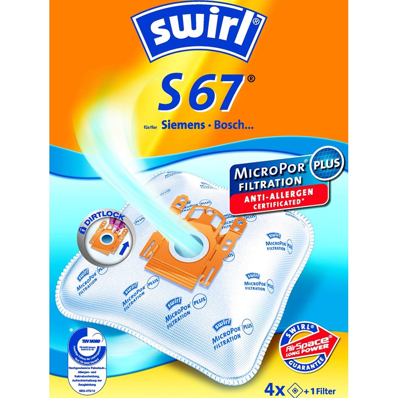 Swirl S 67 AirSpace Dust Filter Bags for Siemens and