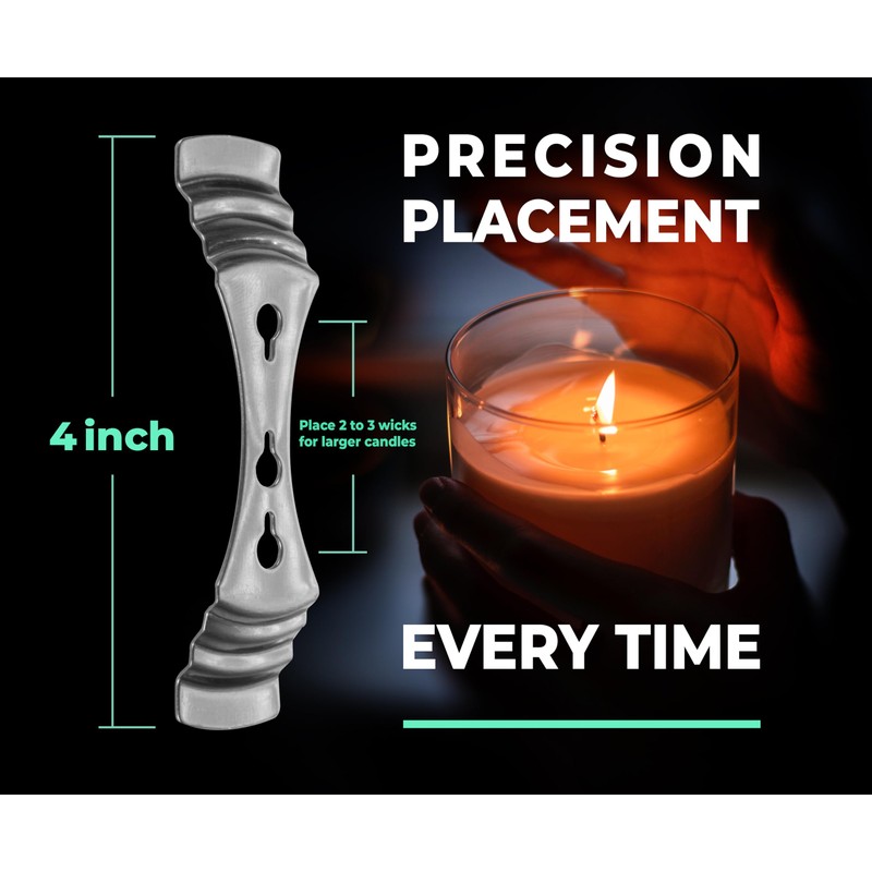 VViViD Candle Wick Holders 25 pcs Kit, Upgraded Steel Centering