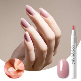coconail HEMA Free Peel Off Gel Nail Self Nail Gel Nail Seal Peel Off Color Gel Nail Tip Anti-allergy Transparent Easy Beginner Self Kit Set Clear Base Sheer Color Top Pen Brush Stick COCONAIL Coco