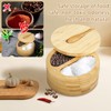 KOUISYY Salt and Pepper Bowls, Bamboo Pepper Salt Box with