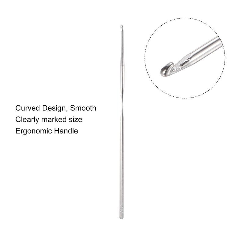 uxcell Stainless Steel Crochet Hook 0.75mm US Size 14 Knitting