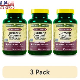 Unbranded Ultra Strength Turmeric Curcumin 1500mg Vegetarian Capsules 90 Count 3 Pack New