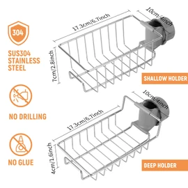 Clawfoot Tub Caddy(Shower Rod Not Included) - Stainless Steel Shower Shelves and Soap Caddy