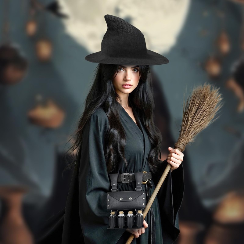 EpicCos 3PCs Witch Hat Alchemy Belt Pouch with 4 Cork