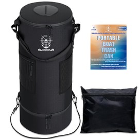 Portable Boat Trash Can Odor & Leak Resistant 900D Oxford 10-13Gal Garbage Bag Easy to Install & Clean Boat Accessories for Boating, Camping,RV,etc. (White)