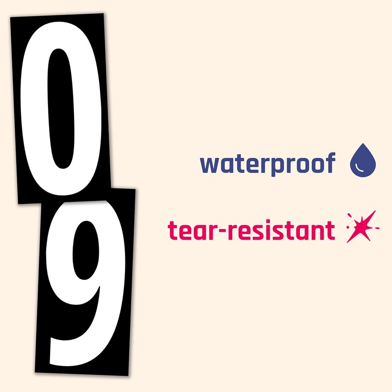 600 Pieces, 1" - Vinyl Number Stickers, Waterproof Stick On